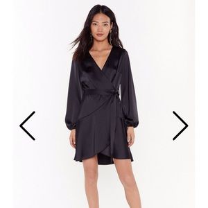 Nasty Gal touch and go wrap satin dress